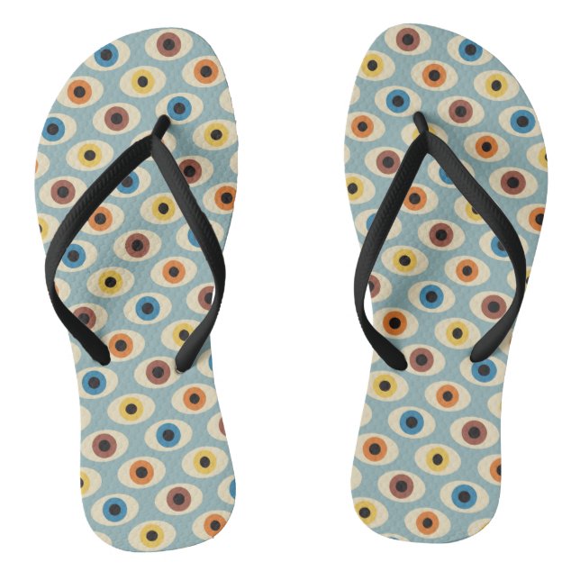 Retro Eye Pattern Thongs (Footbed)