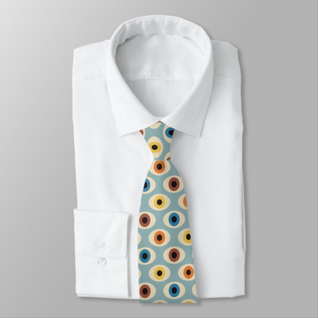 Retro Eye Pattern Tie (Tied)