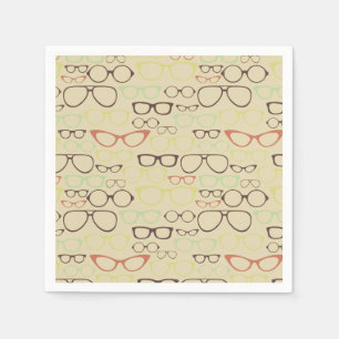 Retro Eyeglass Hipster Napkin