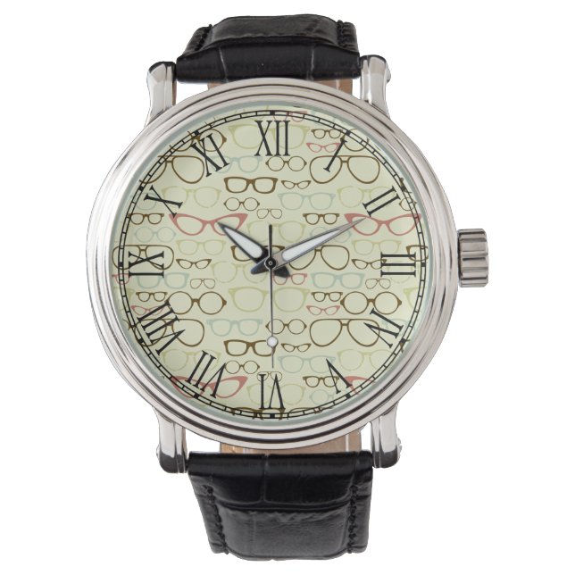 Retro Eyeglass Hipster Watch (Front)