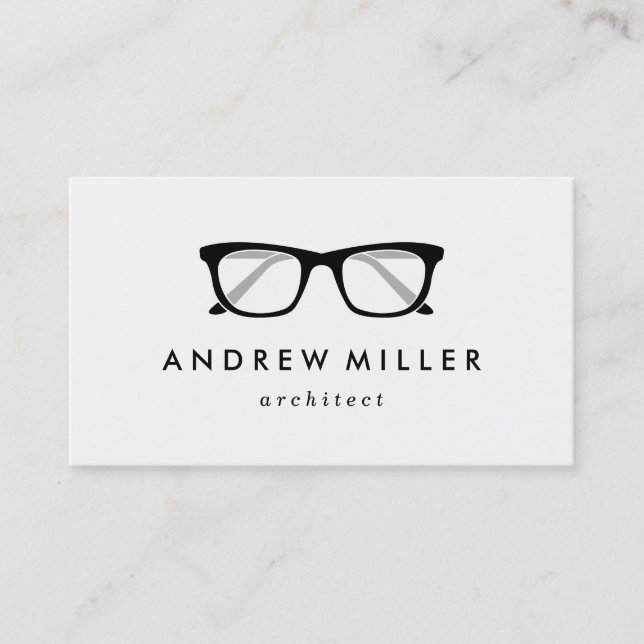 Retro Eyeglasses Stylish Business Card (Front)