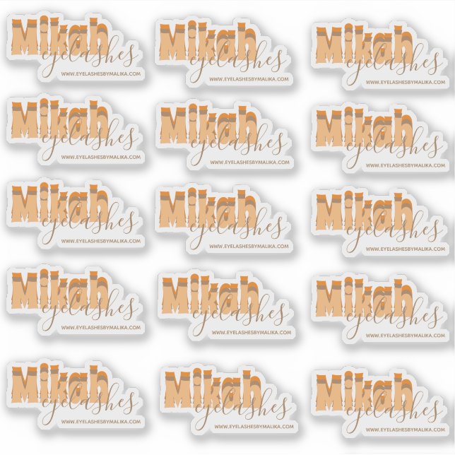 Retro Eyelashes Business Owner Clear Labels (Front)