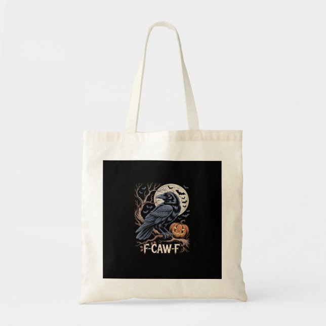 Retro F-Caw-F Bird Crow Funny Crow Bird Cawing Gru Tote Bag (Front)