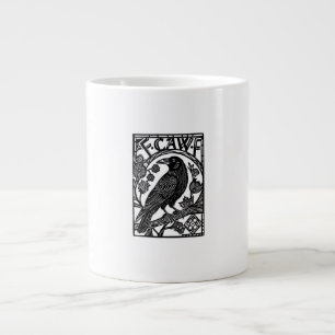 Retro F Caw F Crow Funny Saying Meme Design Large Coffee Mug