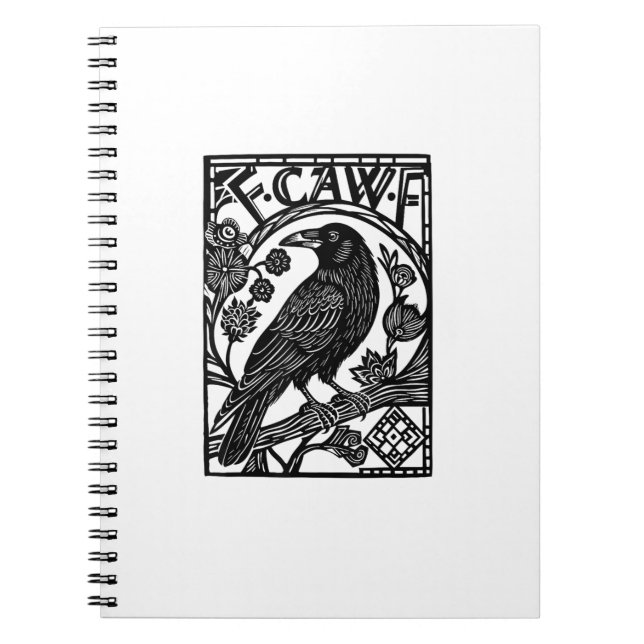 Retro F Caw F Crow Funny Saying Meme Design Notebook (Front)