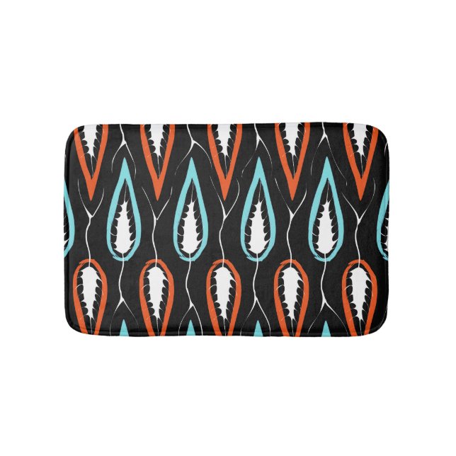 Retro fabric: floral seamless texture bath mat (Front)