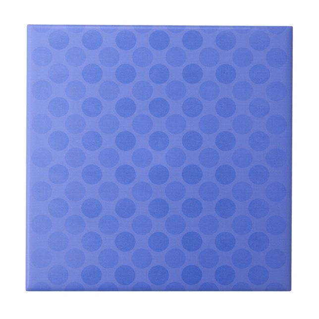 Retro faded blue circles pattern ceramic tile (Front)