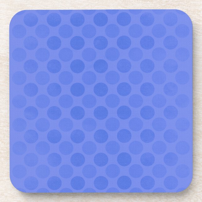 Retro faded blue circles pattern coaster (Front)