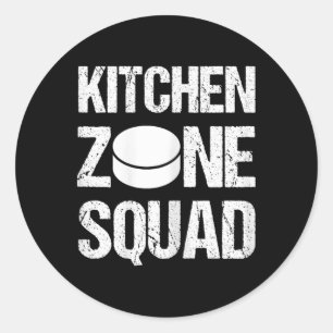 Retro Faded Funny Hockey Humor Kitchen Zone Squad Classic Round Sticker