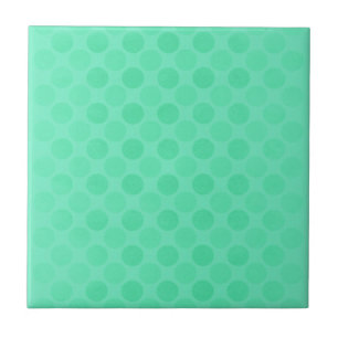Retro faded green circles pattern ceramic tile