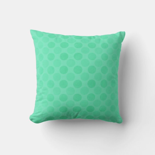 Retro faded green circles pattern cushion (Front)