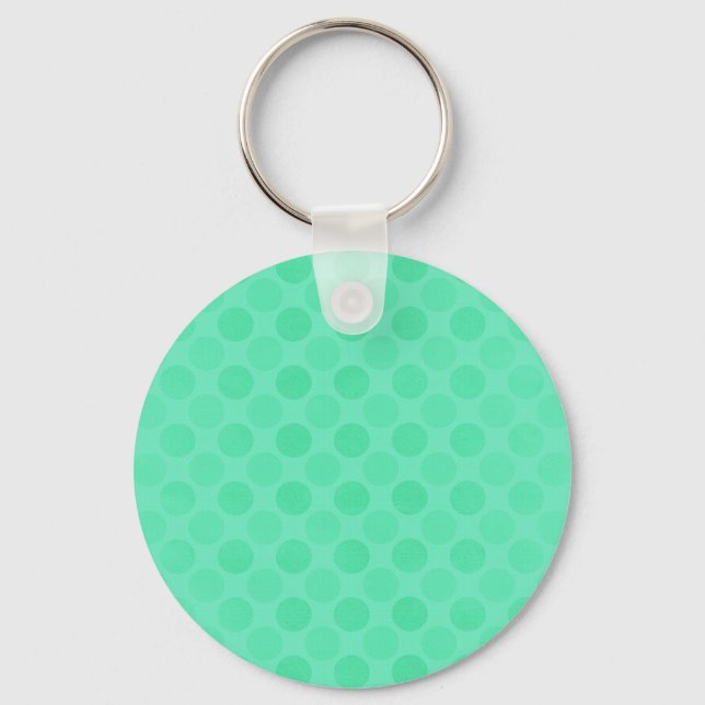 Retro faded green circles pattern key ring (Front)