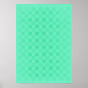 Retro faded green circles pattern poster