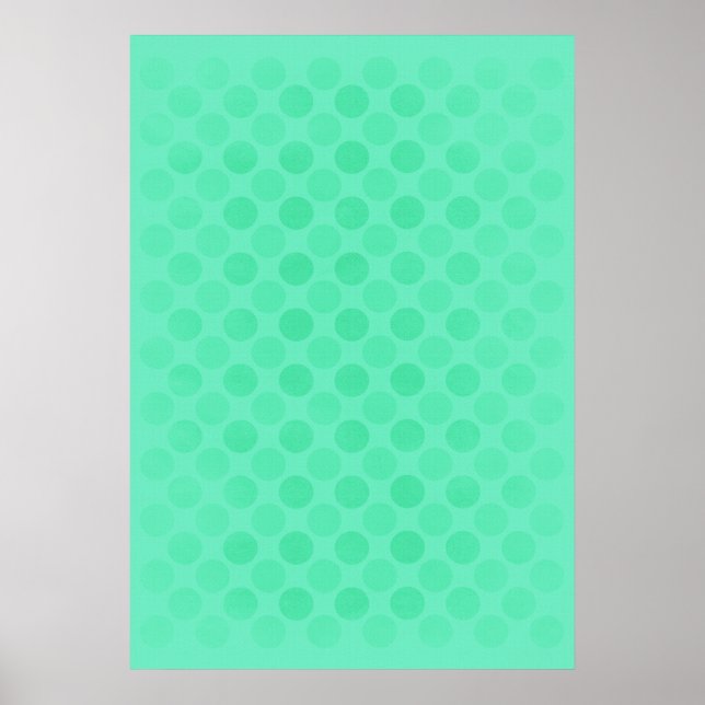 Retro faded green circles pattern poster (Front)