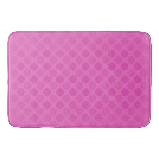Retro faded pink circles pattern bath mat (Front)
