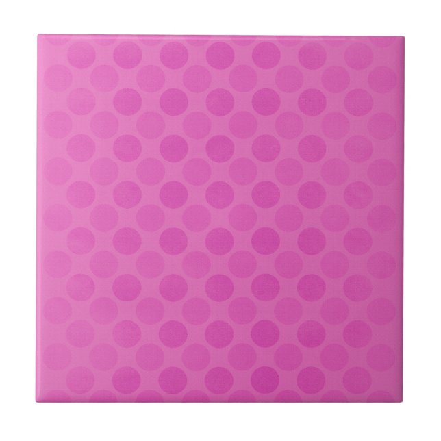 Retro faded pink circles pattern ceramic tile (Front)
