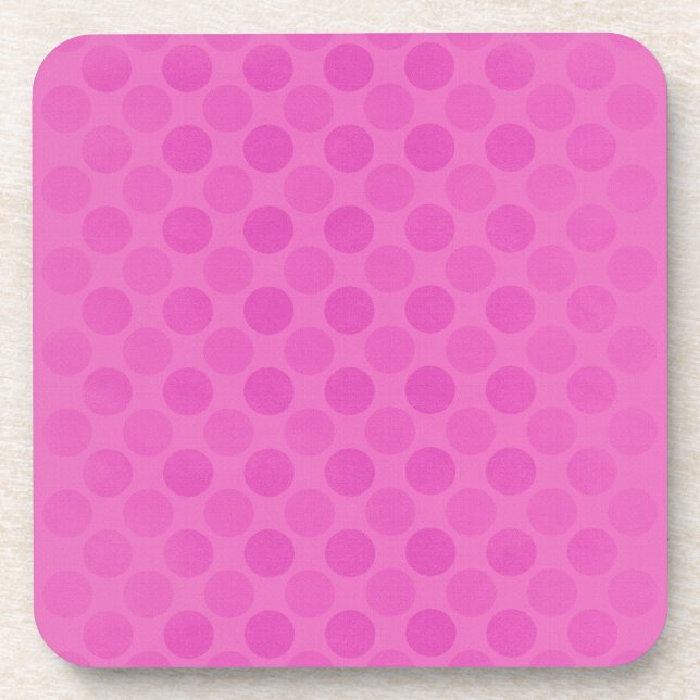Retro faded pink circles pattern coaster (Front)