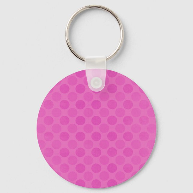 Retro faded pink circles pattern key ring (Front)