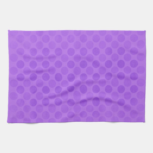 Retro faded purple circles pattern tea towel (Horizontal)