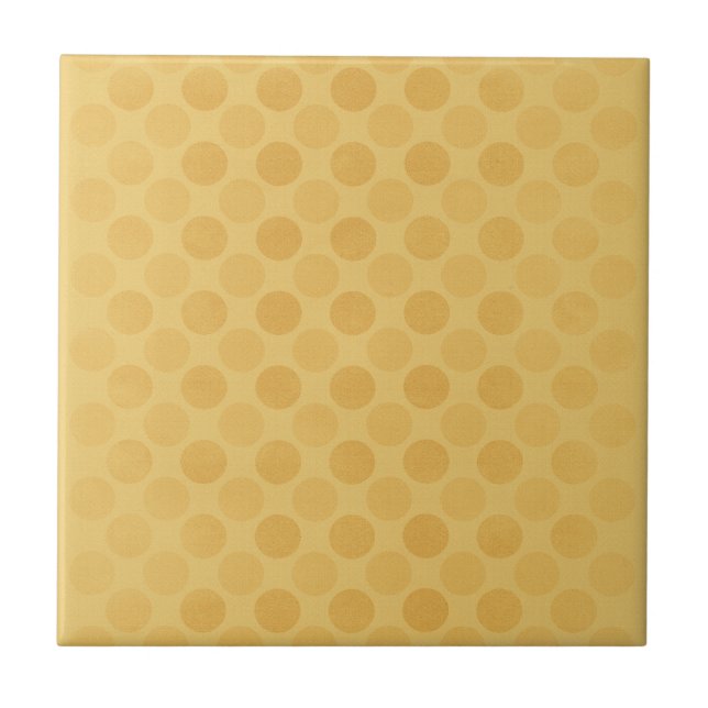 Retro faded yellow circles pattern ceramic tile (Front)