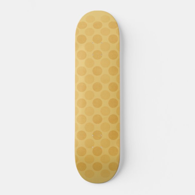 Retro faded yellow circles pattern skateboard (Front)