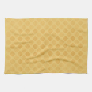 Retro faded yellow circles pattern tea towel