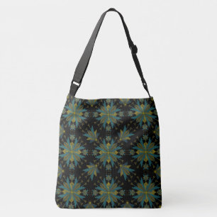 Retro Fairy Stars Black Crossbody Bag