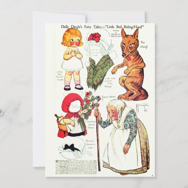 Retro Fairy Tale Halloween 🎃  Paper Dolls  Thank You Card (Front)