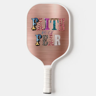 Retro Faith Over Fear Pickleball Paddle