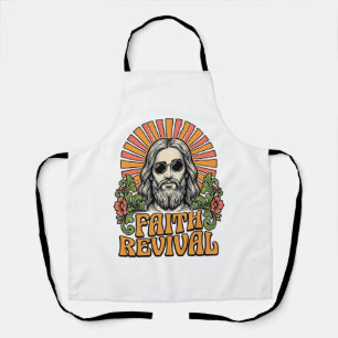 Retro Faith Revival Christian Engraving Vector Apron