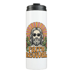 Retro Faith Revival Christian Engraving Vector Thermal Tumbler