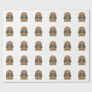 Retro Faith Revival Christian Engraving Vector Wrapping Paper