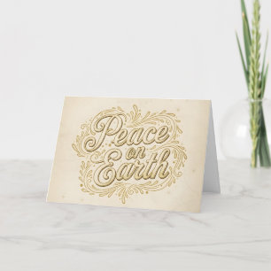 Retro Faith Script Peace on Earth Christmas Holiday Card