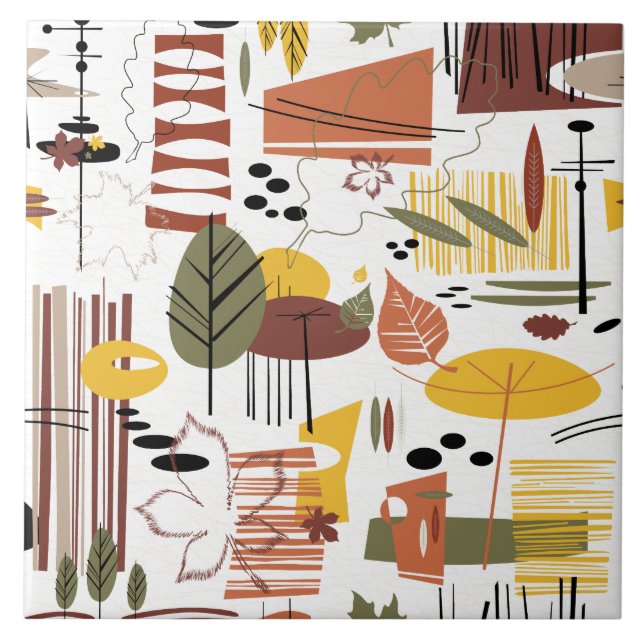 Retro Fall A Go-Go Ceramic Tile (Front)