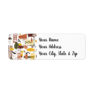 Retro Fall A Go-Go Return Address Label