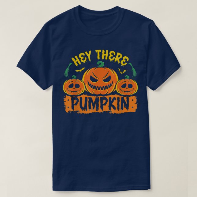 Retro Fall Aesthetic, Hey There Pumpkin  T-Shirt (Design Front)