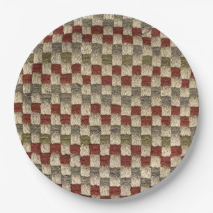 Retro Fall Colours Potholder Style Paper Plate