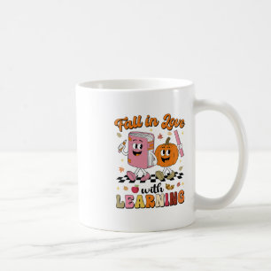 Retro Fall In Love With Learning Autumn Pumpkin Te Coffee Mug