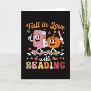 Retro Fall In Love With Learning Pumpkin Autumn Te Card