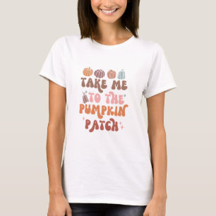 Retro Fall Lover Quote Pumpkin Patch T-Shirt