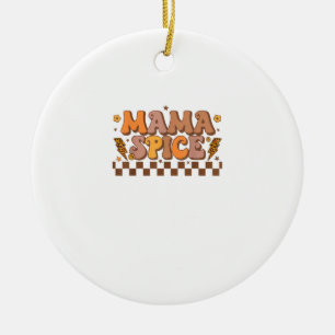 Retro Fall Pumpkin Autumn Thanksgiving Family Mama Ceramic Ornament