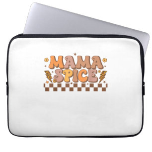 Retro Fall Pumpkin Autumn Thanksgiving Family Mama Laptop Sleeve