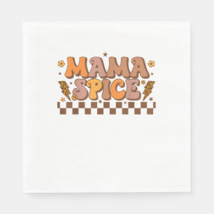 Retro Fall Pumpkin Autumn Thanksgiving Family Mama Napkin