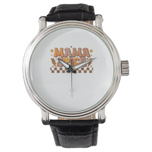 Retro Fall Pumpkin Autumn Thanksgiving Family Mama Watch