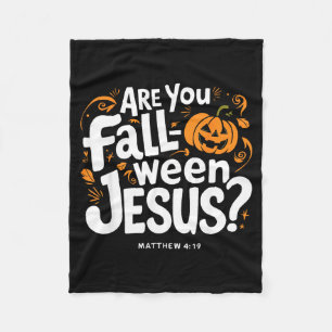 Retro Fall Religious Bible Matthew Are You Fall-o- Fleece Blanket