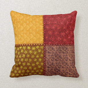Retro Fall Scrap Patchwork Pillow
