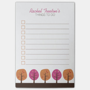 Retro Fall Trees To Do List Post-it Notes