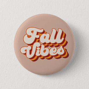 Retro Fall Vibes 6 Cm Round Badge