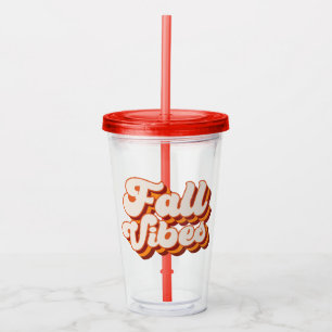 Retro Fall Vibes Acrylic Tumbler