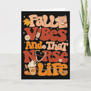 Retro Fall Vibes And That Nurse Life Thanksgiving Card
